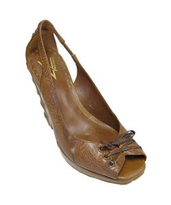 Vince Camulto Embossed Peep Toe Pumps