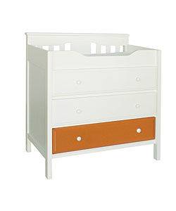 Anna Orange and Antique White 3-drawer Changer