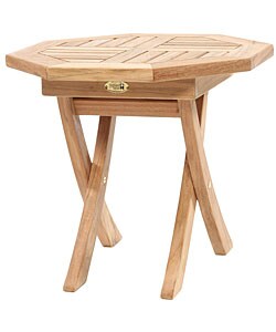 Octagonal Teak Folding Side Table