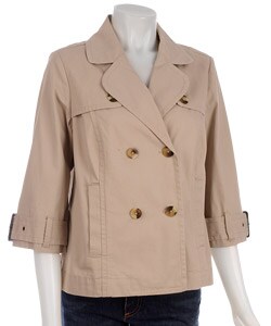 AK Anne Klein Jeans Short Sisal Trench Jacket
