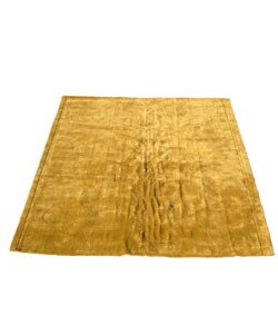 Tibetan Hand-knotted Gold Wool Rug (6' x 9')