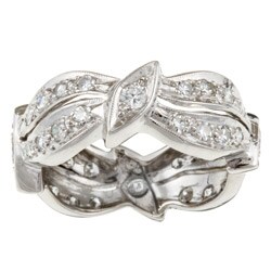 14k White Gold 3/4ct TDW Diamond Estate Band (J, SI1) (Size 6)