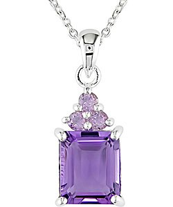 Sterling Silver Amethyst and Rose de France Necklace