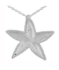 Sterling Silver Large Star Fish Necklace