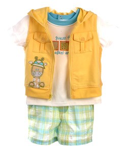 Baby Togs Infant Boy's 3-piece Yellow Shorts Set