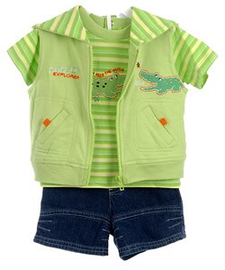 Baby Togs Infant Boy's Green 3-piece Shorts Set