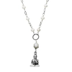 Sterling Buddha on Pearl Necklace