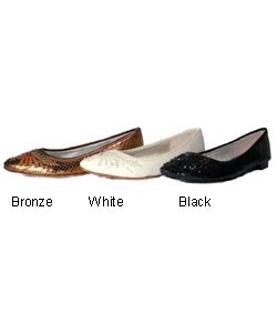 Dani Chime Snake Skin Beaded Ballet Flats