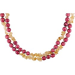 Cultured FW Pearl and Citrine Endless Necklace