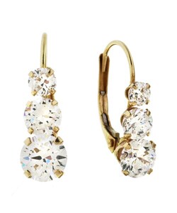 14k Yellow Gold Cubic Zirconia Earrings