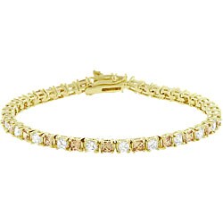 Goldtone Champagne Cubic Zirconia Tennis Bracelet