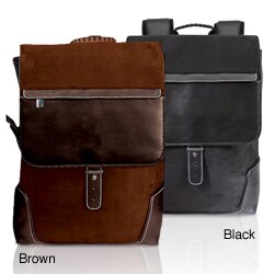 Leather Suede Computer Backpack