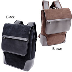 Leather Suede Computer Backpack