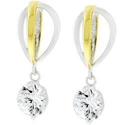 Two-tone Designer-inspired Drop Earrings