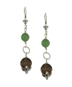 Charming Life Green Aventurine and Smokey Quartz Earrings