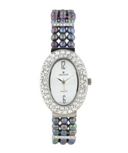Croton Women's Genuine Pearl Crystal Quartz Watch