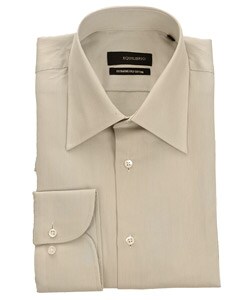 Equilibrio Men's Taupe Textured Dress Shirt