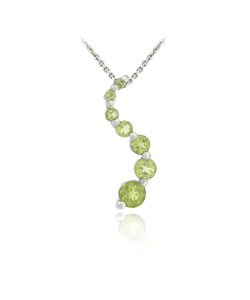 Sterling Silver and Peridot Journey Necklace