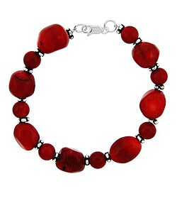 Stonique Creations Sterling Silver Sea Bamboo Coral Bracelet