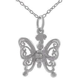 Sterling Silver Moveable Butterfly Necklace