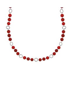 Sterling Silver 36-inch Sea Bamboo Coral Necklace
