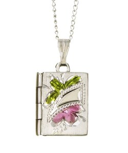 Sterling Silver Book English Locket Necklace