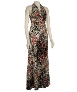 Bari Jay Charmeuse Twist Back Evening Dress