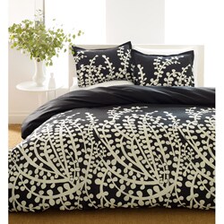 Branches Black 7-piece Bed in a Bag with 200 Thread Count Sheet Set