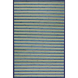 Handmade Blue Bamboo Rug (3' Octagon)