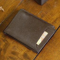 Kozmic Black Leather Bi-fold Wallet