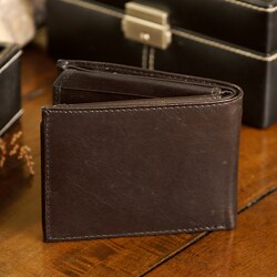Kozmic Black Leather Bi-fold Wallet
