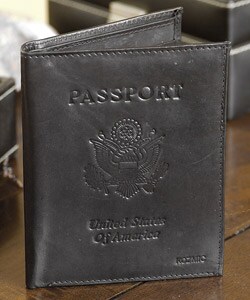 Black Leather Passport Cover