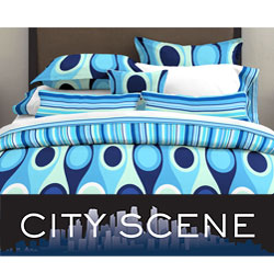 Retro Radar Blue 3-piece Comforter Set