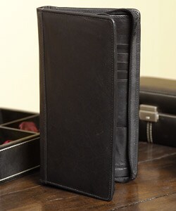 Kozmic Black Leather Travel Wallet