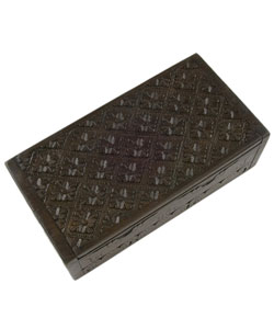 Hand-carved Ebony Wood Jewelry Box (Indonesia)