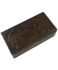 Elephant Art Ebony Wood Jewelry Box (Indonesia)