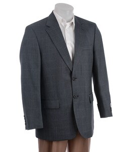 Bill Blass Men's Blue Windowpane Sportcoat
