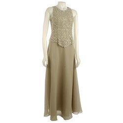 J Kara Women's Champagne Scallop Edge Dress