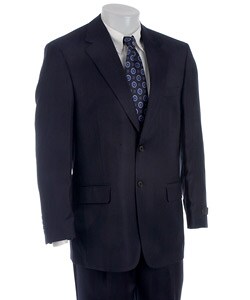 Bill Blass Men's Navy Stripe Wool 2-button Suit
