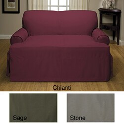 Cotton Duck T-cushion Sofa Slipcover