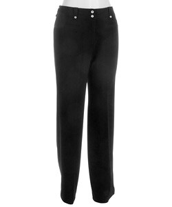 Larry Levine Women's Regular Length Casual Black Pants