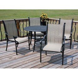 Black Milan 5-piece Patio Dining Set