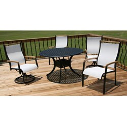 Avalon 5-piece Black Table Patio Set