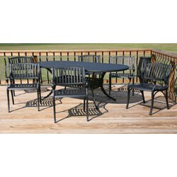 Bar Back 7-piece Black Table Dining Set