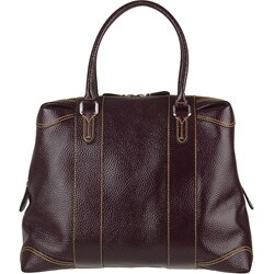 Fendi Large Plum Patent Leather Zip Tote Bag