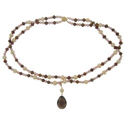 Freshwater Pearl and Smokey Quartz Double Necklace