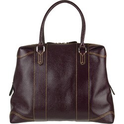 Fendi Large Plum Patent Leather Zip Tote Bag
