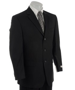 Michael Kors Men's Black Tonal Stripe Wool Suit
