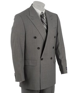 Sean John Men's Grey Sharkskin Double-breasted Suit