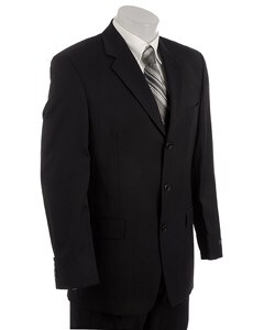 Izod Men's Black Wool 3-button Suit